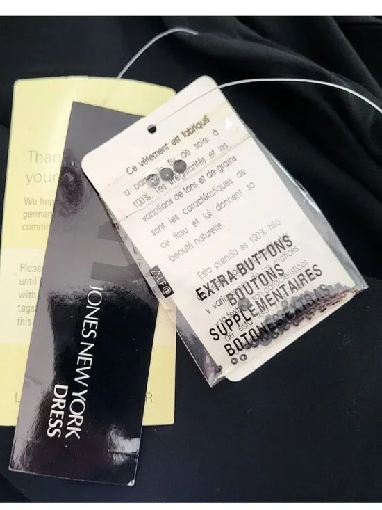 JONES NEW YORK Black Island Breezes 100% Silk Sequined Dress - Women's 4 - Picture 6 of 10